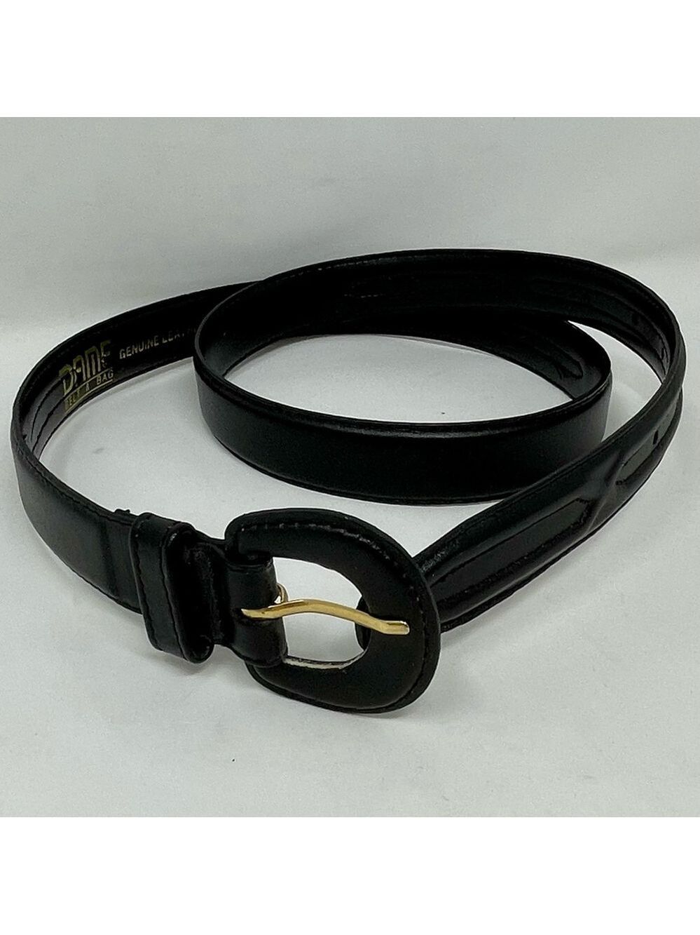 Dame Black Leather Belt